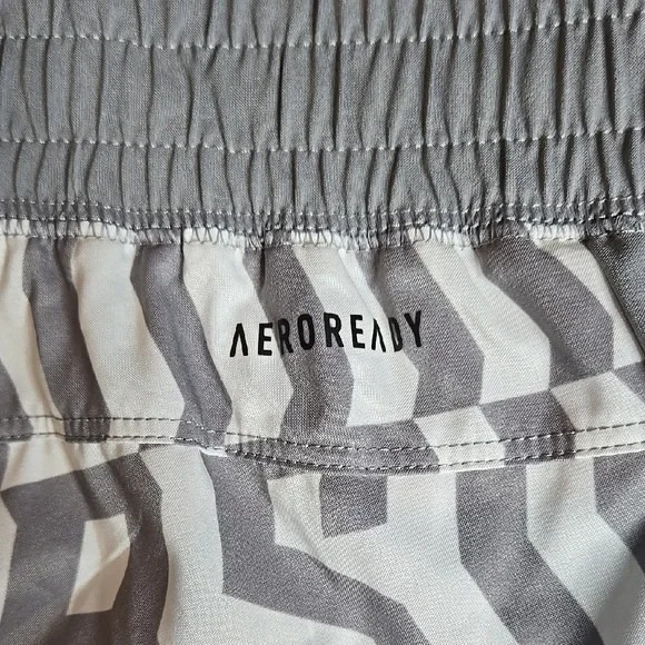 Adidas AeroReady Athletic Shorts, All Over Print, Grey/White, Womens Size Medium - Picture 6 of 6